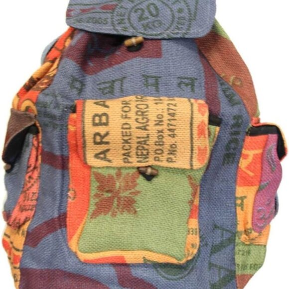 Other - Recycled Jute Rice Bag Backpack Hand Made Nepal